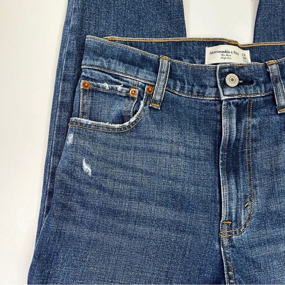 Abercrombie & Fitch The Mom High Rise Distressed jeans medium wash - 24 - Picture 4 of 11